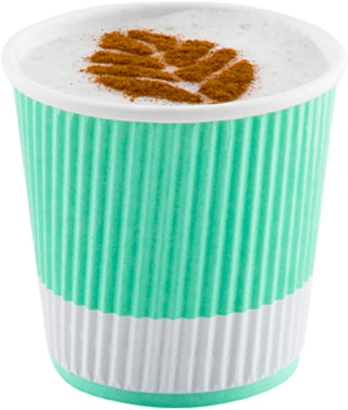 4 oz Light Green Paper Coffee Cup - Ripple Wall - 2 1/2" x 2 1/2" x 2 1/4" - 500 count box
