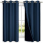 NICETOWN 100% Blackout Short Curtain Panels, Thermal Insulated Black Liner by NICETOWN