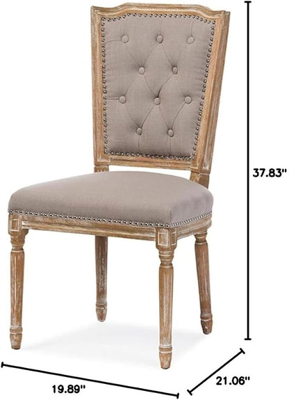Baxton Studio Estelle Shabby Chic Rustic French Country Cottage Weathered Oak - Image 3