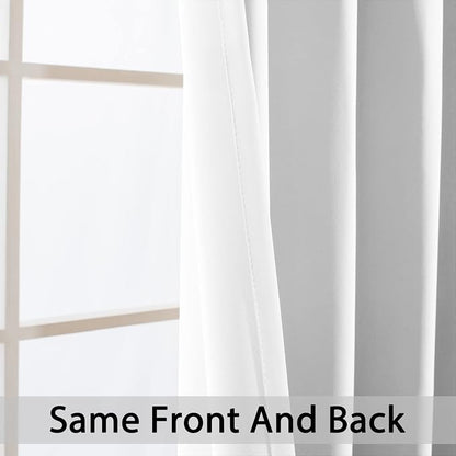 Yakamok Pure White Room Darkening Curtains 84 inch Sliding Door Drapes | 1 - Image 5