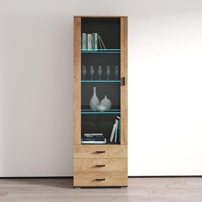 Meble Furniture Soho S1 1D3S Modern Freestanding Bookcase — 16-Color by MebleFurniture