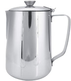 Stainless Steel Milk Frothing Pitcher, Stainless Steel Coffee Cup Mug Milk Frothing Pitcher Jug with Lid for Latte Coffee Art for Office Kitchen with handle(1000ML)