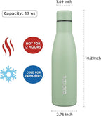 BJPKPK 17oz Insulated Water Bottles Stainless Steel Sports Water Bottles Keep Cold and Hot for Travel Dishwasher Safe,Macaron Green