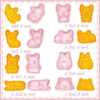 8 Corgi Dog Cookie Cutters Set, 3D Puppy Cookie Stamps, Cupcake Pancake Apple Pie Pastry Biscuit Molds, Cookie Baking Molds for Dog Party Decorations (Corgi)