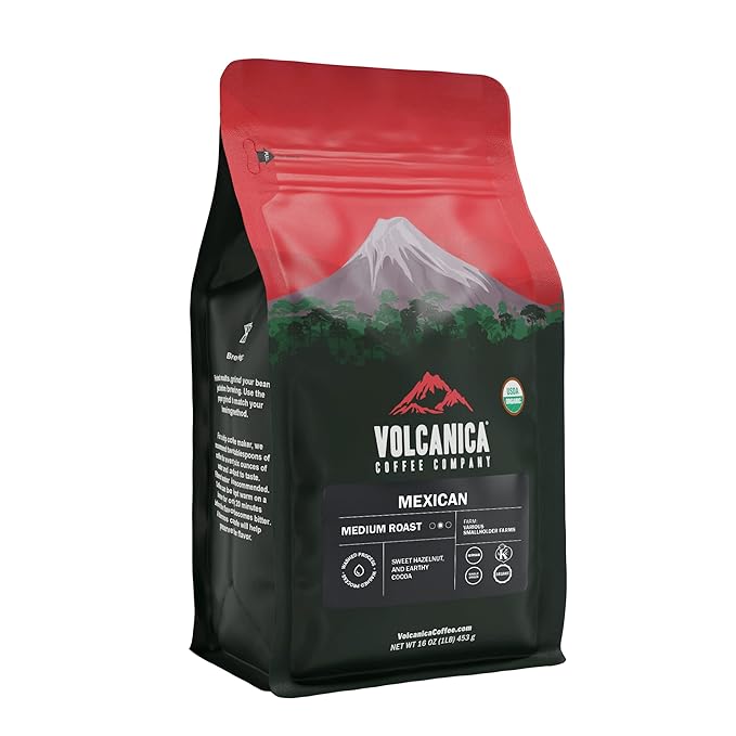 Mexican Coffee, Ground, Medium Roast, USDA Organic, Fresh Roasted, 16-ounce
