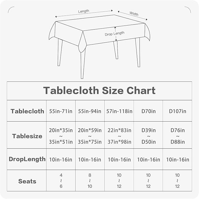 BALCONY & FALCON Round Tablecloth Washable Wrinkle Resistant and Water Proof - Image 5