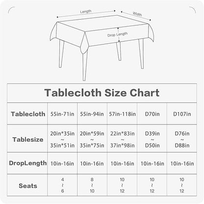 BALCONY & FALCON Round Tablecloth Washable Wrinkle Resistant and Water Proof - Image 5