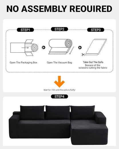 97" Cloud Sectional Couch, Modern Modular Sectional Sofa - Image 4