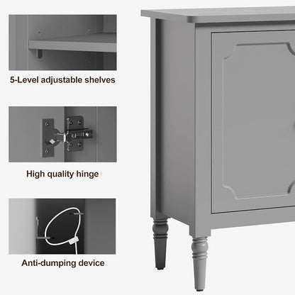 FansaFurn Sideboard with 4 Doors, Mid-Century Console Table with Adjustable - Image 5