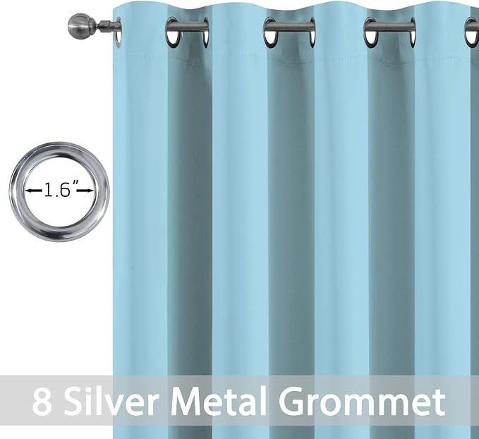 Yakamok Room Darkening Curtains 52x84 inch Length Sky Blue-Living Room | 2 - Image 4