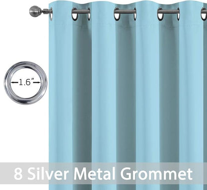 Yakamok Room Darkening Curtains 52x84 inch Length Sky Blue-Living Room | 2 - Image 4