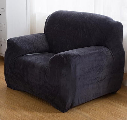 vctops 1-Piece Velvet Plush Stretch Chair Sofa Slipcover Soft Fuzzy Fluffy by vctops
