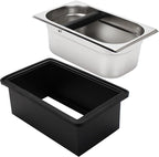 Espresso Knock Box,Stainless Steel Coffee Pucks Container, with Steel Holder and Noise Reduction Rubber Ring (10.94 x 6.88 x 4.25 inch)