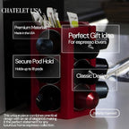 Espresso Coffee Pod Holder & Organizer | Espresso Capsule Kitchen Display Carousel | Holds 18 Pods | Made in USA (Black)