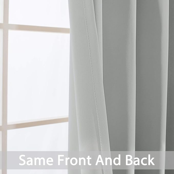 Yakamok Room Darkening Curtains 52x72 inch Length Light Grey-Living Room | 2 - Image 6