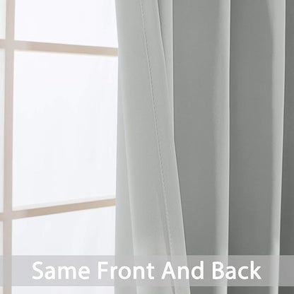 Yakamok Room Darkening Curtains 52x72 inch Length Light Grey-Living Room | 2 - Image 6