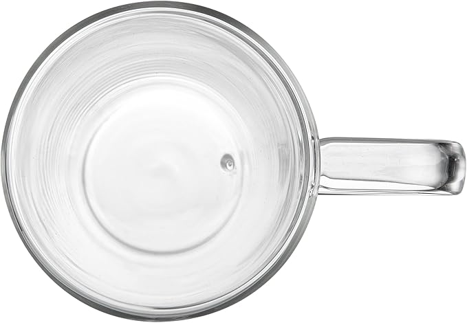 Restaurantware-Forma Professional 5.1 oz Double Wall Glass Mugs, 2 Insulated Coffee Mugs With Handle - Dishwashable, Reusable, Clear Glass Beverage Cups, Freezable, For Hot Or Cold Beverages