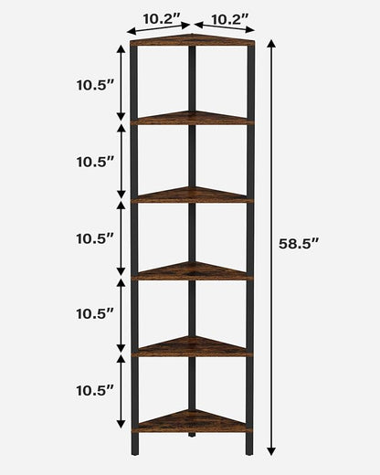 TUTOTAK Corner Shelf, 6-Tier Corner Bookshelf - Image 2