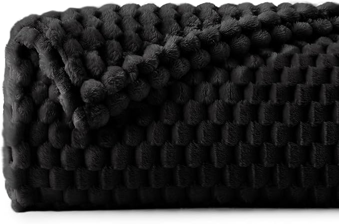 BEDELITE Black Twin Blanket for Couch, Soft Cozy Gifts for Women, 60 * 80 | 3D - Image 2