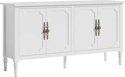 FansaFurn Sideboard with 4 Doors, Mid-Century Console Table with Adjustable - Image 7