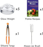 Artcome 5-Pack Glass Fermentation Weights with Easy Grip Handle and Unique Texture Design for Large Wide Mouth Mason Jars