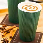 Restaurantware 12 Ounce Double Wall Disposable Coffee Cups, 500 Insulated Forest Green Paper Tumblers with Rolled Rim Design, Lids Sold Separately for Hot Drinks like Tea, Hot Chocolate and More