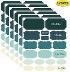 Labels for Food Containers 120Pcs Removable Waterproof Write-on Kitchen Label Stickers for Jars Bottles Bins and Home Storage Organization with 2 Markers, Colored Chalkboard Pantry Labels in 5 Sizes
