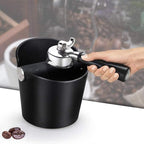 Ailelan Coffee Knock Box, Espresso Knock Box, Coffee Bin, Espresso Dump Bin, 4.8 Inch Shock-Absorbent Durable Barista Style Espresso Knock Box with Removable Metal Knock Bar and Non-Slip Base(Round)