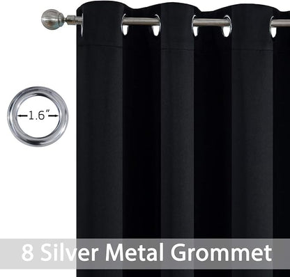 Yakamok Thermal Insulated Blackout Curtains Solid Grommet Window Drapery - Image 4