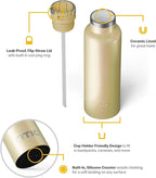RTIC 20oz Journey Bottle Metal Stainless Steel Vacuum Insulated, BPA Free, Reusable, for Water, Hot and Cold Drinks, Travel, Sports, Camping, Sunlight Glitter