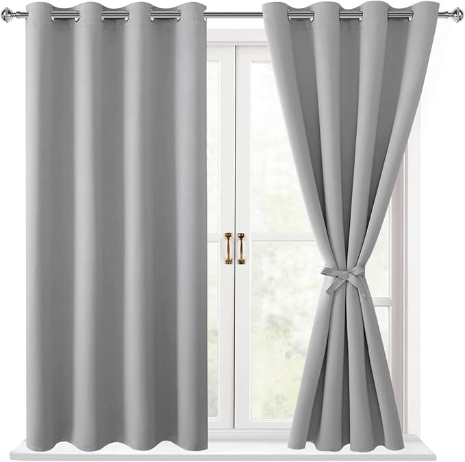 Blackout Curtains for Bedroom, 52 x 45 Inch, 2 Panels | Thermal Insulated & by Hiasan