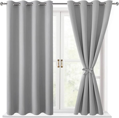 Blackout Curtains for Bedroom, 52 x 45 Inch, 2 Panels | Thermal Insulated & by Hiasan