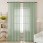 Sage Green Sheer Curtains 84 Inches Long 2 Panels, Soft Light Filtering Curtains by WelvetBLK