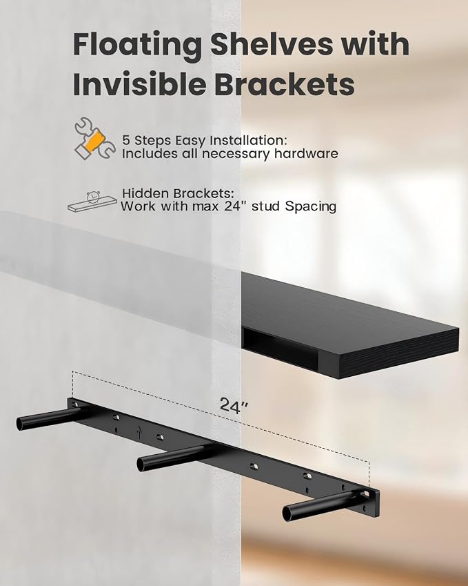 AMADA HOMEFURNISHING Floating Shelves, Wall Shelves - Image 7