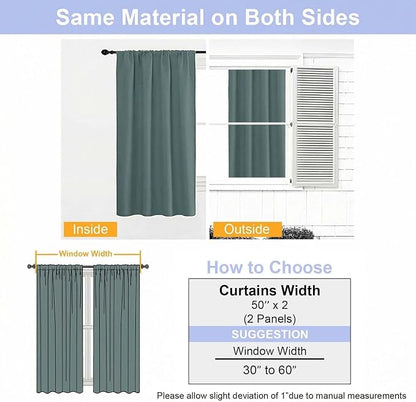 Simplebrand Dark Green Blackout Curtains - Image 9