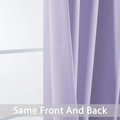 Yakamok Room Darkening Curtains 52x90 inch Length Lilac-Living Room | 2 panels - Image 4