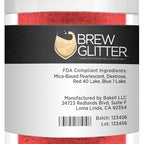 Brew Glitter - Red (25g 1x Shaker Jar) | Edible Glitter For Drinks, Beer and Cocktail Beverages by Bakell