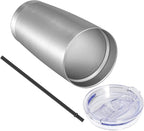 VEGOND 20oz Tumbler with Lid and Straw Stainless Steel Tumbler Cup Bulk Vacuum Insulated Double Wall Travel Coffee Mug Powder Coated Coffee Cup(Stainless 12 Pack