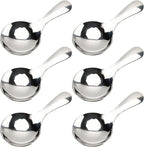 6-Piece Small Stainless Steel Spice Spoons - Canister Scoops for Condiments, Honey, Coffee, Tea, Salt, Jam, Mustard & Ice Cream