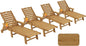 Patio Chaise Lounge Chair Set of 4, Oversize Lounge Chairs by Serique