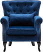 Mid-Century Accent Chair Modern Button Tufted Armchair Wingback Club Chair by DMFurniture