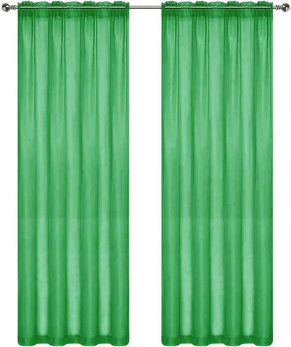 SpaceDresser Sheer Voile Window Treatment Rod Pocket Curtain Panels - Image 7