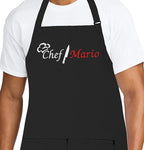 Personalized Chef Apron for Men, Custom Embroidered Design, Professional Kitchen Cooking BBQ Grilling for Dad, Decorated in USA