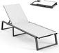 Aluminum Chaise Lounge Chair Outdoor, Foldable& No Assembly Patio Pool Lounge by Oasbira