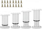 4PCS Adjustable 3.1-4.7 Inch Metal Furniture Legs White Furniture Replacement by SWTOOL