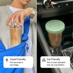 Dodoko Reusable Boba Cup and Straw Boba Tea Cup Bubble Tea Cup Reusable Iced Coffee Cup Cold Coffee Cup Smoothie Cup with Lid and Straw Smoothie Cup to go Smoothie Tumbler 17 oz - Sage Green
