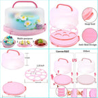 Gawren-H&E Cake Decorating Supplies Kit, 678 PCS Cake Decorating Kit & Cake Baking Suppplies set with Cake Carrier,3 Springform Pans Set,Piping Bags and Tips Set,Chocolate Molds,Cake Stand for Baking