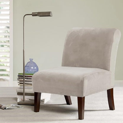 H.VERSAILTEX Armless Accent Chair Covers Thick Velvet Armless Chair Slipcovers - Image 2