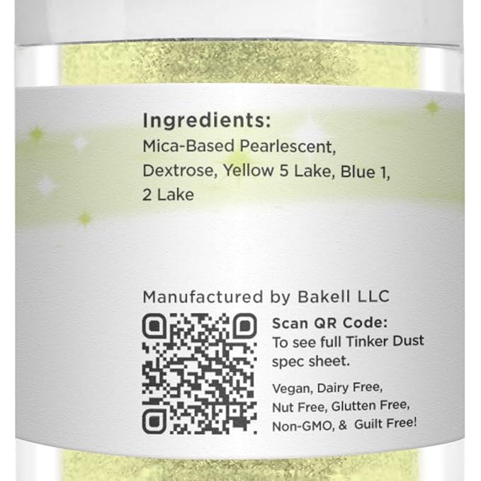 BAKELL Neon Green Edible Glitter, 25 Grams | TINKER DUST Edible Glitter | KOSHER Certified | 100% Edible Glitter | Cakes, Cupcakes, Cake Pops, Drinks, Dessert Vegan Glitter & Dusts (25g, Neon Green)