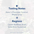 Partners Coffee Roasters, Manhattan Blend, 12 Ounce, Whole Bean Coffee, Dark Roast